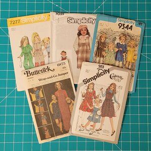 Group of 5 Children's vintage patterns